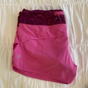 Lululemon hot pink speed up shorts